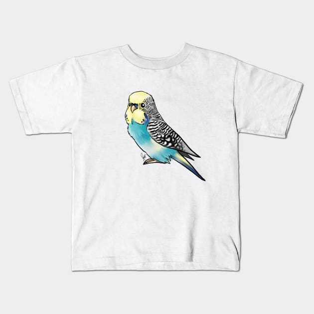 Bird - Budgerigar - Yellow Faced Kids T-Shirt by Jen's Dogs Custom Gifts and Designs